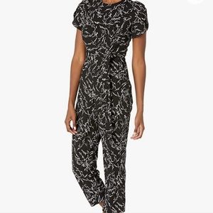 Calvin Klein Tulip-sleeve Printed Jumpsuit